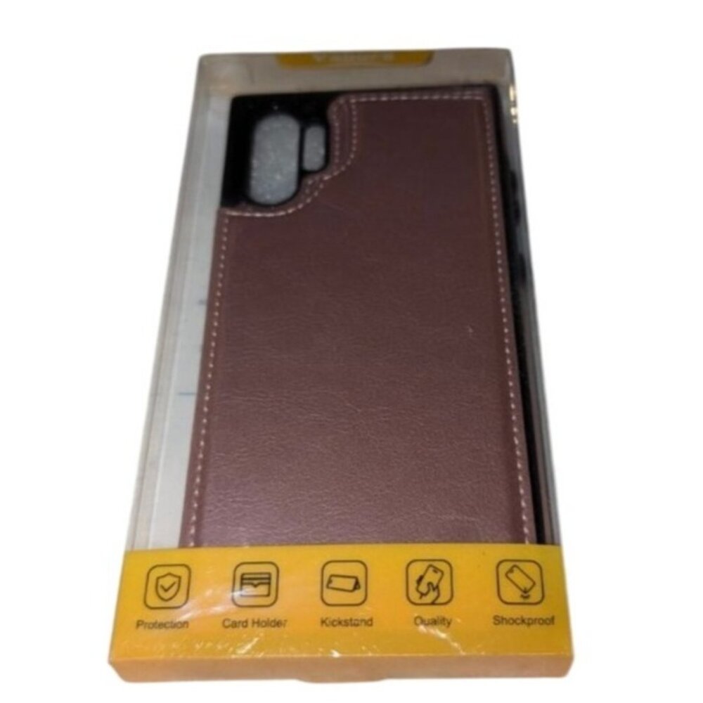 Galaxy Note 10 Plus Rose Gold Wallet Case With Card Holder Kickstand Shockproof